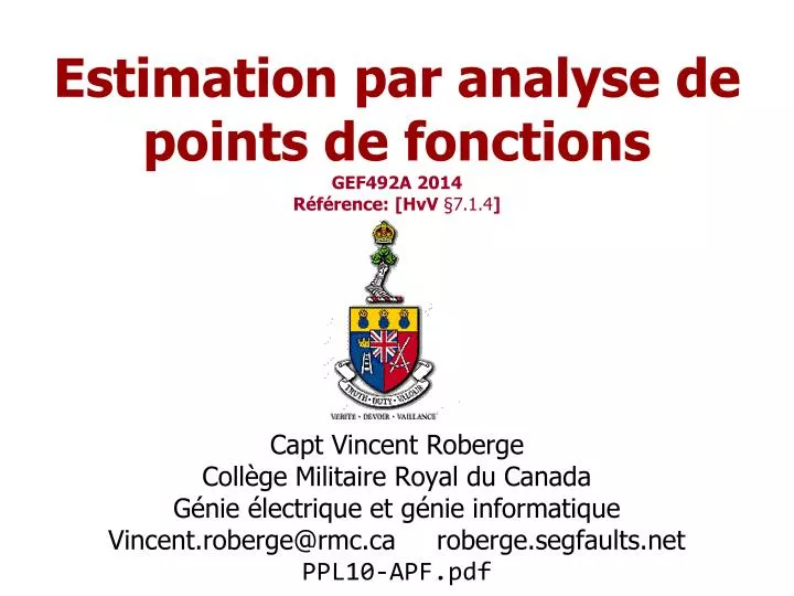 estimation par analyse de points de fonctions gef492a 2014 r f rence hvv 7 1 4