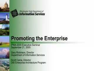 Promoting the Enterprise