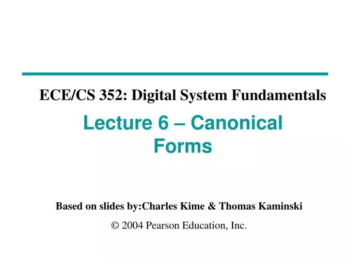 PPT - Lecture 6 – Canonical Forms PowerPoint Presentation, Free ...