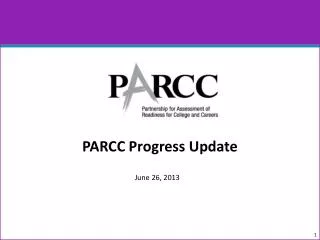 PARCC Progress Update