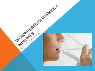 micronutirents vitamins minerals