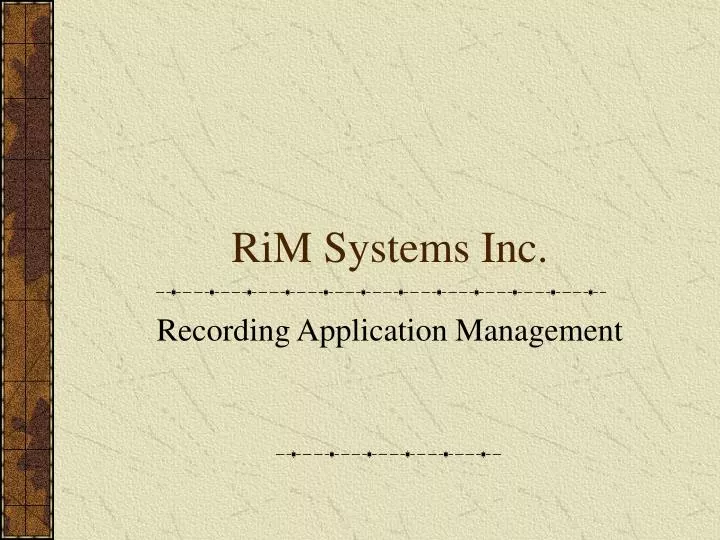 rim systems inc