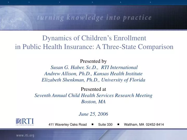 dynamics of children s enrollment in public health insurance a three state comparison