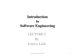 Introduction to Software Engineering