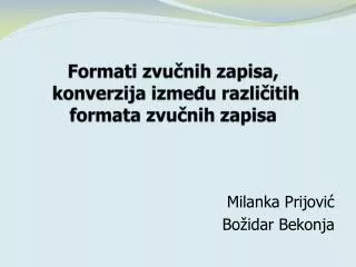formati zvu nih zapisa konverzija izme u razli itih formata zvu nih zapisa