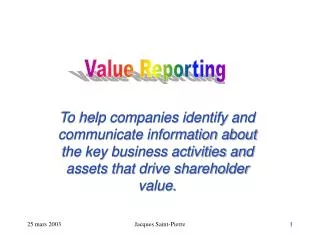 Value Reporting