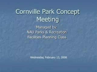 Cornville Park Concept Meeting