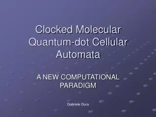 Clocked Molecular Quantum-dot Cellular Automata