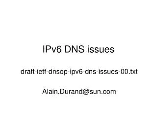 IPv6 DNS issues