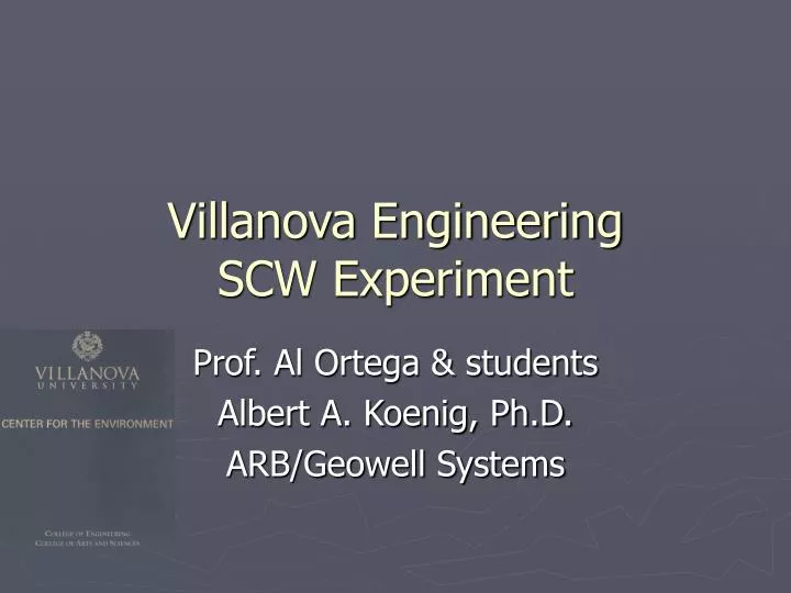 villanova engineering scw experiment