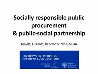 Socially responsible public procurement &amp; public-social partnership