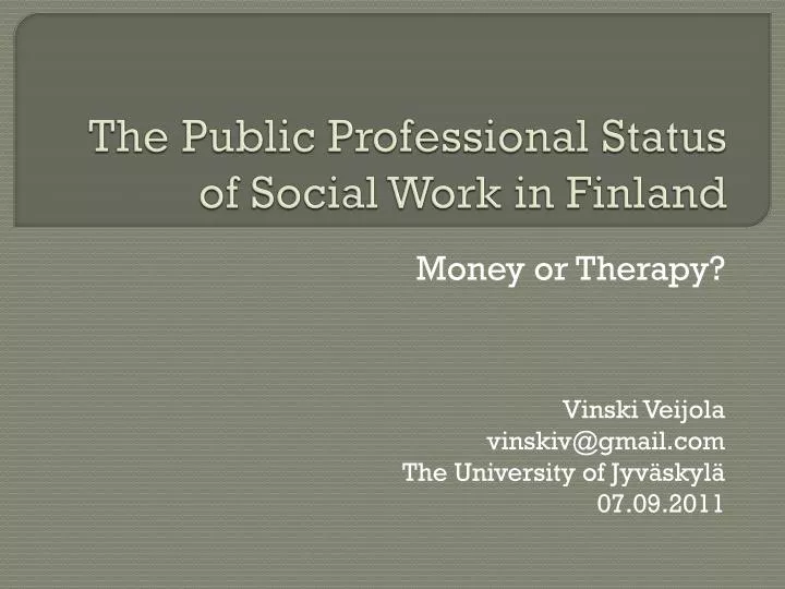 the public professional status of social work in finland