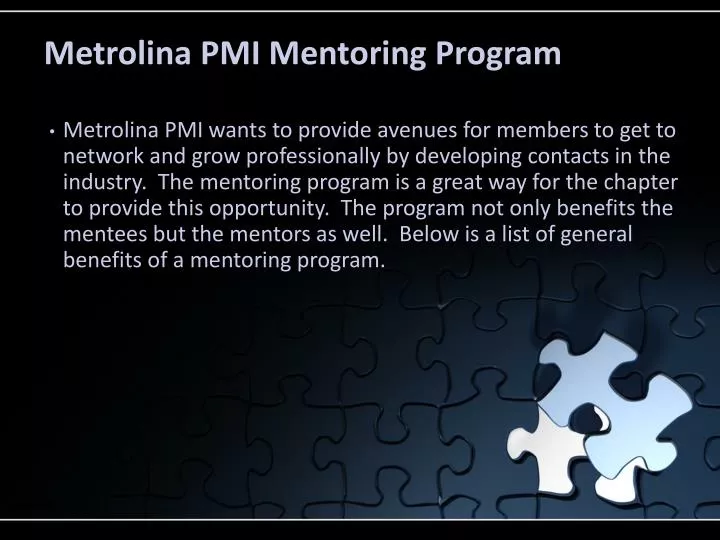 metrolina pmi mentoring program