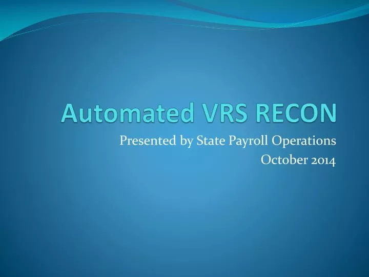 automated vrs recon