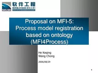 Proposal on MFI-5: Process model registration based on ontology (MFI4Process)