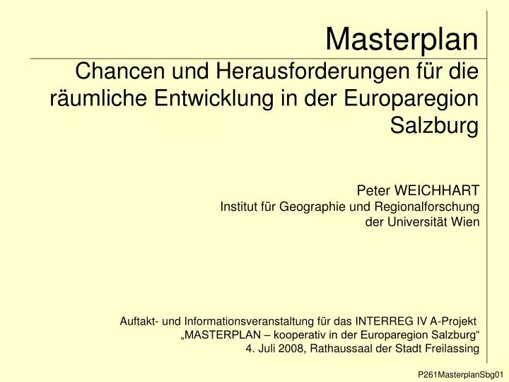 masterplan chancen und herausforderungen f r die r umliche entwicklung in der europaregion salzburg