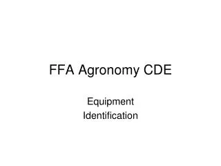 FFA Agronomy CDE