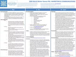 2009 World Winter Games PDL: MARKETING &amp; COMMUNICATIONS