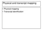 Physical and transcript mapping