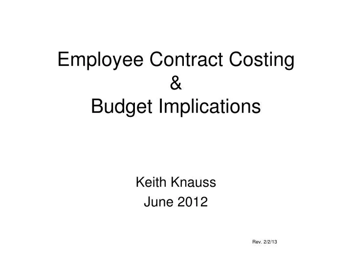 employee contract costing budget implications