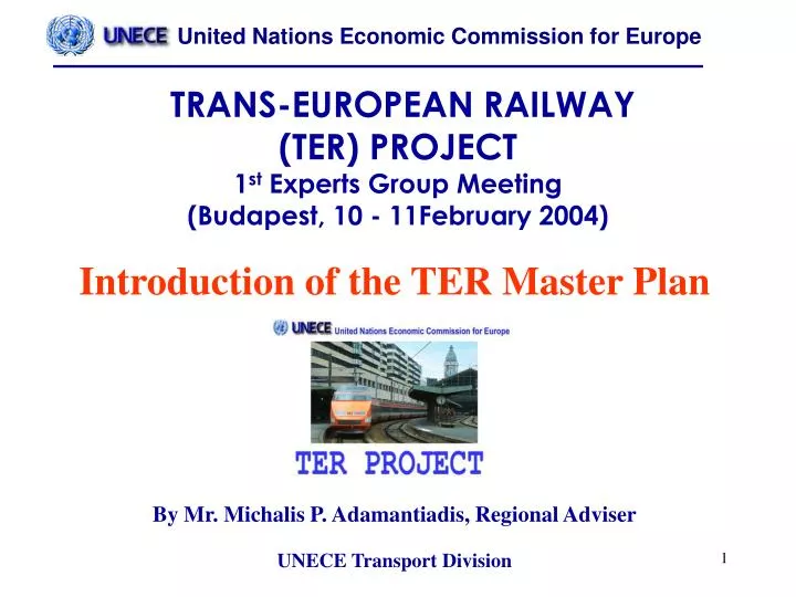 trans european railway ter project 1 st experts group meeting budapest 10 11february 2004