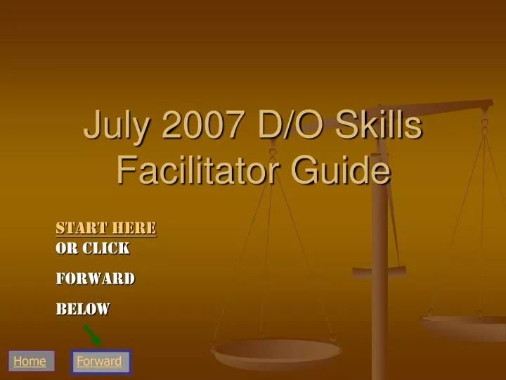 july 2007 d o skills facilitator guide