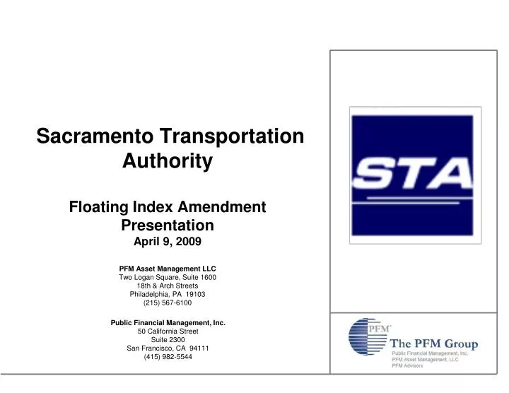 sacramento transportation authority floating index amendment presentation april 9 2009