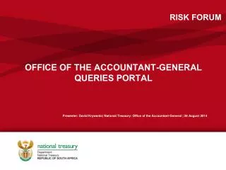 OFFICE OF THE ACCOUNTANT-GENERAL QUERIES PORTAL