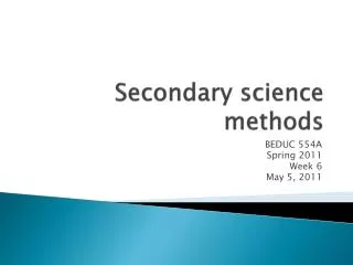 Secondary science methods