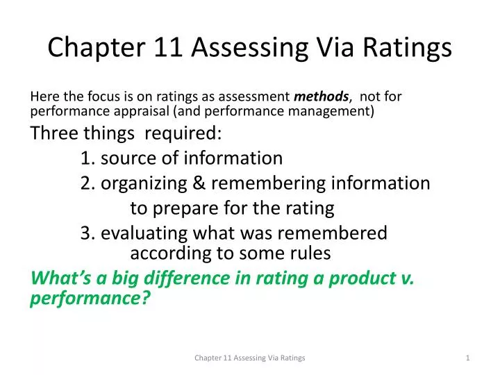 chapter 11 assessing via ratings