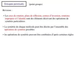groupes ponctuels