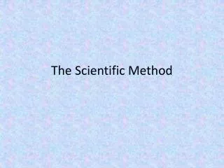 the scientific method