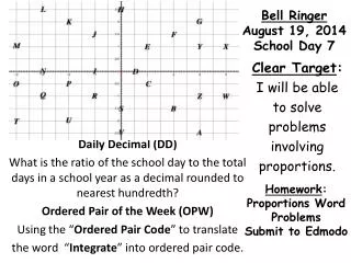 Bell Ringer August 19, 2014 School Day 7
