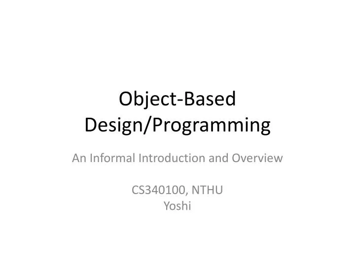 object based design programming