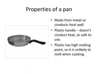 Properties of a pan