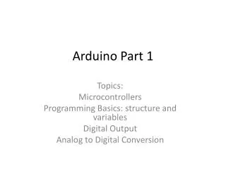 Arduino Part 1