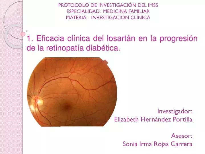 1 eficacia cl nica del losart n en la progresi n de la retinopat a diab tica
