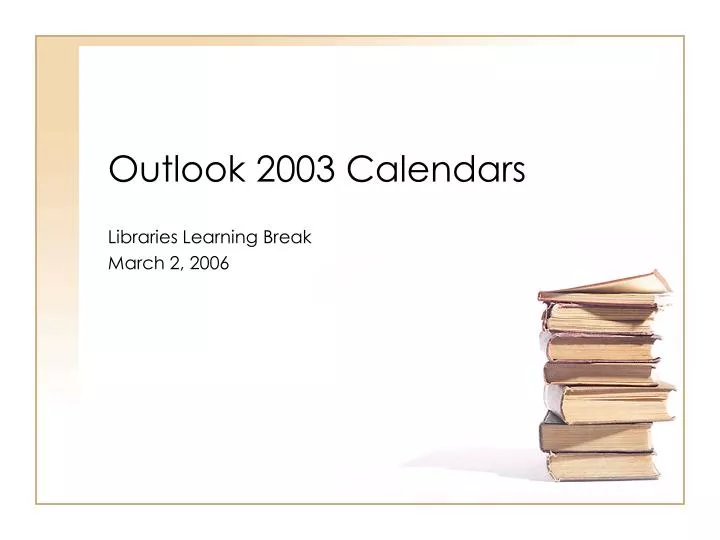 outlook 2003 calendars