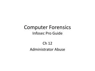 Computer Forensics Infosec Pro Guide