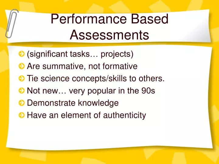 performance based assessments