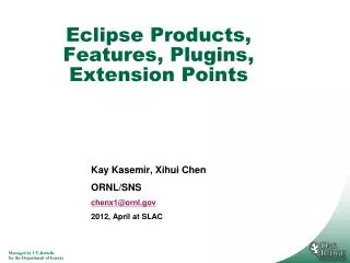 Eclipse Products, Features, Plugins, Extension Points