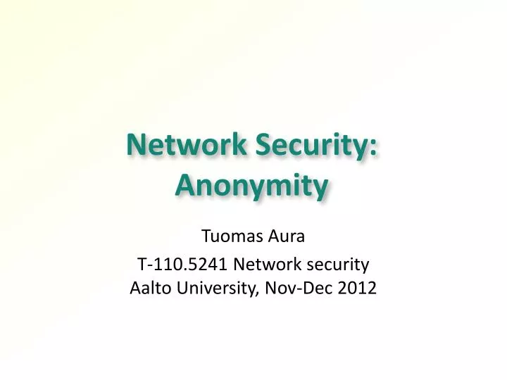 network security anonymity