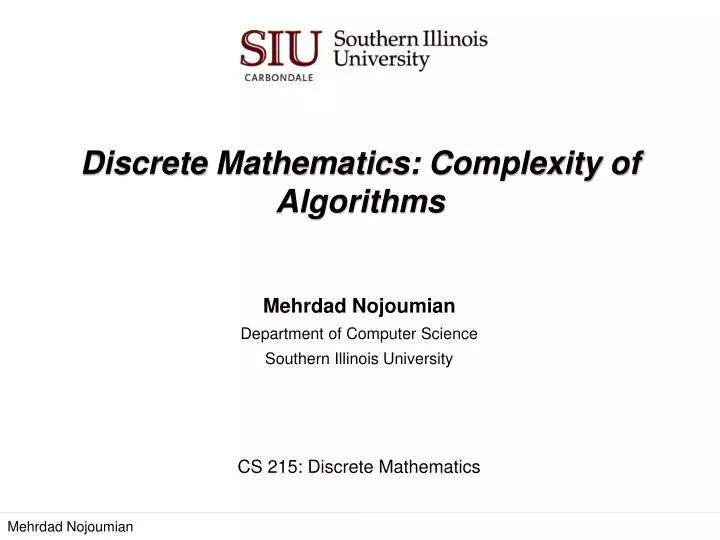discrete mathematics complexity of algorithms