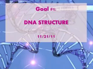Goal #1: DNA STRUCTURE 11/21/11
