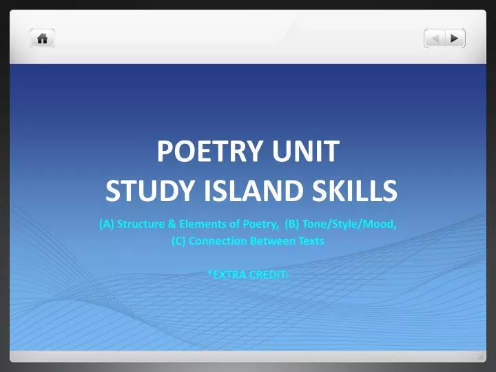 poetry unit study island skills