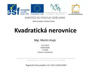 kvadratick nerovnice