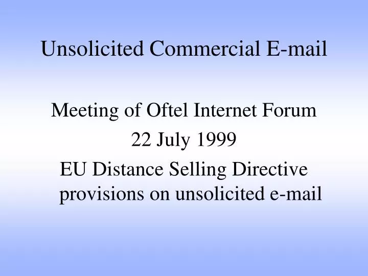 unsolicited commercial e mail