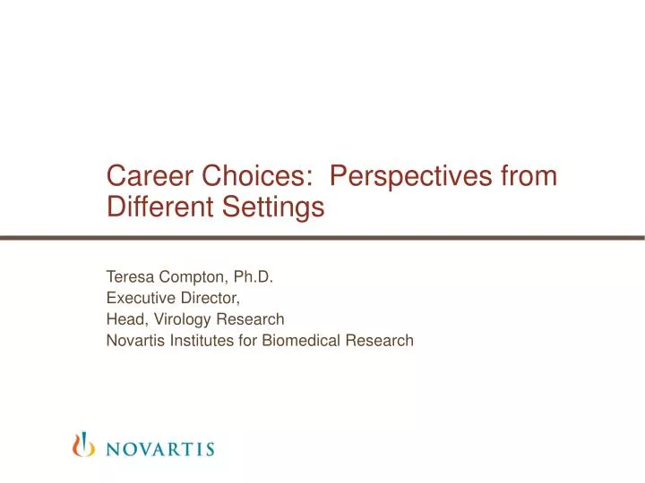 career choices perspectives from different settings