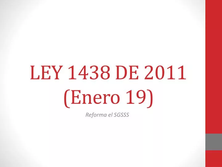 ley 1438 de 2011 enero 19