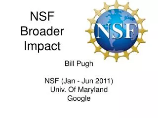 NSF Broader Impact
